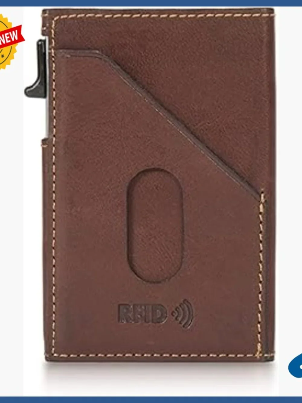 Men's Slim RFID Wallet Italian Leather Quick Access Pop-Up Card Slider